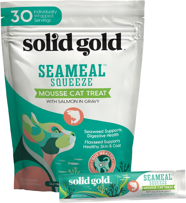 Solid Gold SeaMeal Squeeze Salmon in Gravy Mousse Lickable Cat Treat