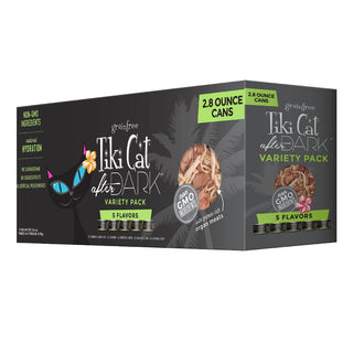 Tiki cat wet food variety pack comes in 5 different flavors