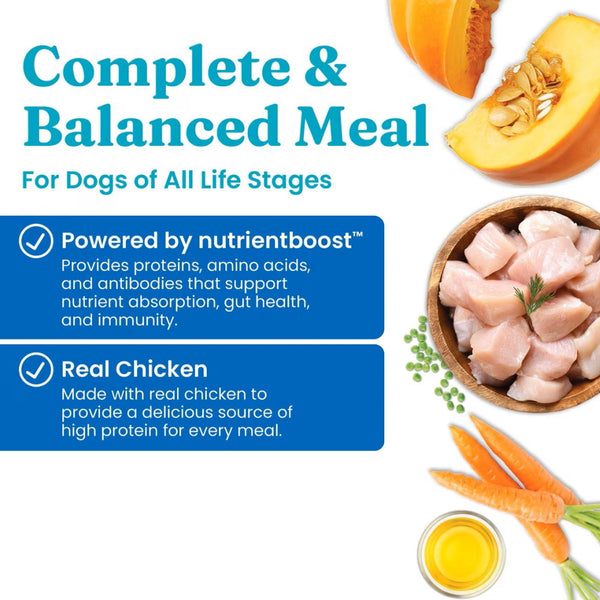 Dog food enhancer made with real chicken and powered by nutrientboost.