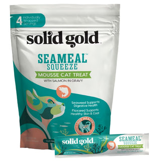 Solid Gold SeaMeal Squeeze Salmon In Gravy Mousse Lickable Cat Treat (0.5 oz tube, pack of 4)