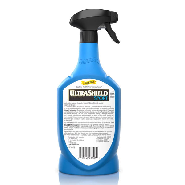 Absorbine Ultrashield Sport Sweat Resistant Insecticide & Repellent For Horse (32 oz)