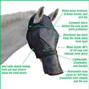 UltraShield Fly Mask Removable Nose without Ears for Horses