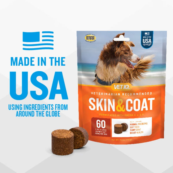 VETIQ Skin & Coat Soft Chew Supplement for Dogs (60 soft chews)