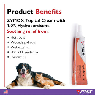 Topical cream by Zymox for pet skin conditions