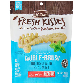 Merrick Fresh Kisses mint breath strips dental treats for dogs