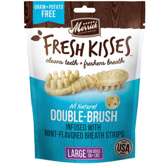 Merrick Fresh Kisses dental treats for dogs with mint-flavored breath strips