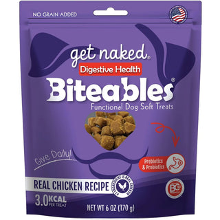 Get Naked Biteables Functional Digestive Health Real Chicken Recipe Dog Treats, 6-oz bag