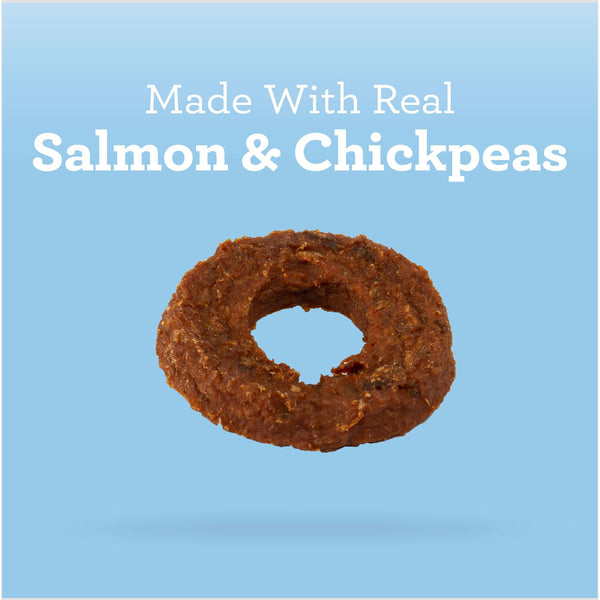 High protein dog treats made with real salmon and chickpeas