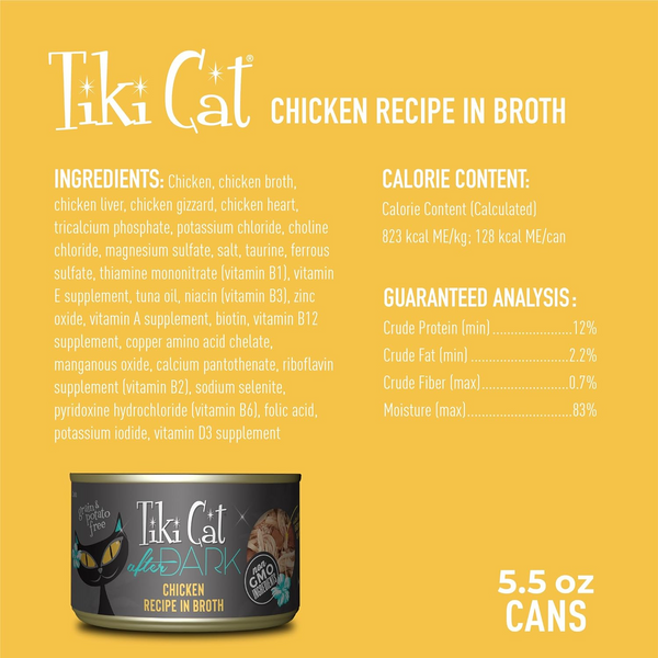 Cat canned food is made with real chicken