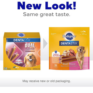 Pedigree Dentastix Dual Flavored Bacon & Chicken Flavored Large Dental Dog Treats new look