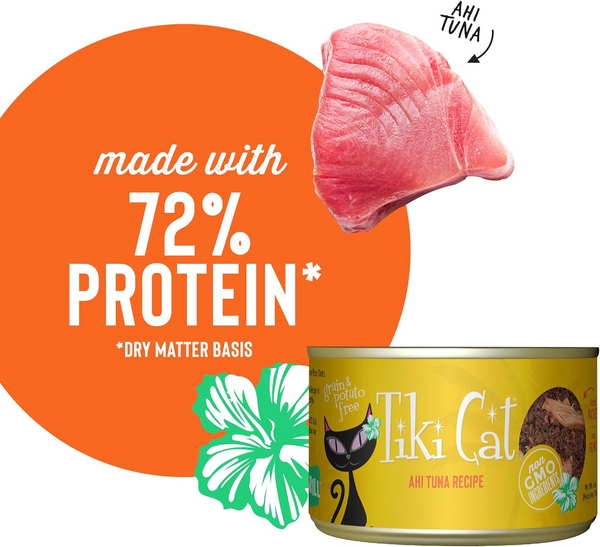 Tiki cat kitten food is made with 72% protein on a dry matter basis