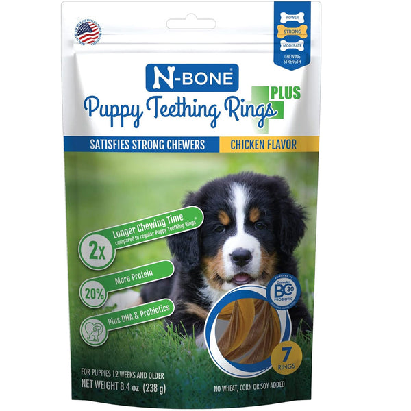 N-Bone Puppy Teething Rings Plus, Chicken Flavor 7 count