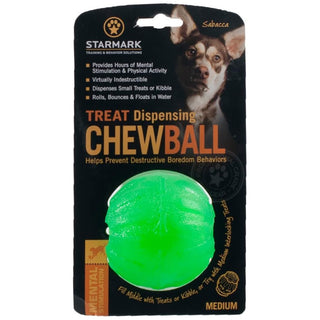 Starmark Treat Dispensing Chew Ball Tough Dog Toy medium