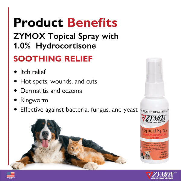 Zymox Topical Spray for skin therapy in dogs and cats