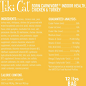 Tiki Cat Born Carnivore Indoor Health Chicken & Turkey Meal Dry Food for Cats