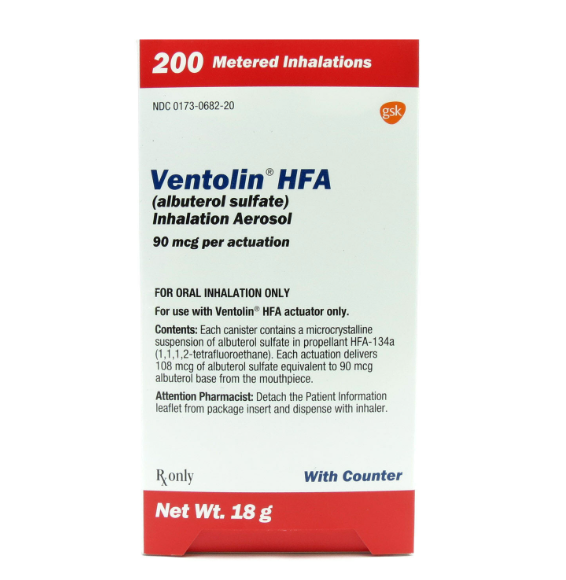 Ventolin HFA Inhaler 90mcg is a fast-acting bronchodilator that veterinarians sometimes prescribe for dogs and cats